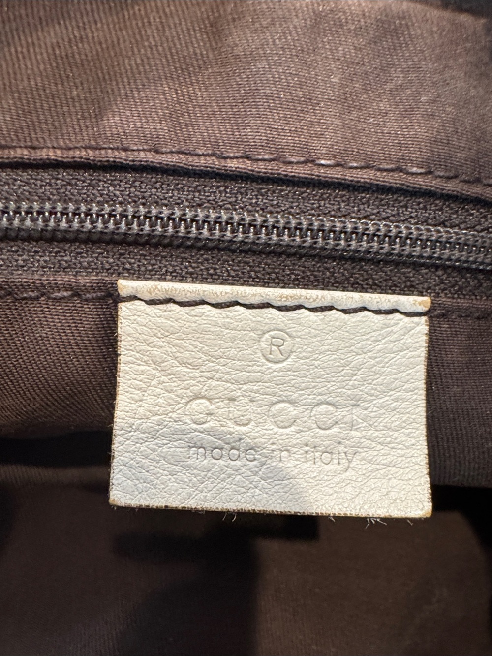 Authentic Gucci Brown GG Canvas Shoulder Hobo with White Trim - Picture 11 of 13